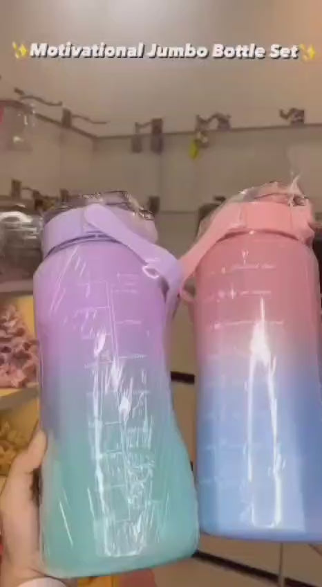 Motivational 3 in 1 Water Bottle Set